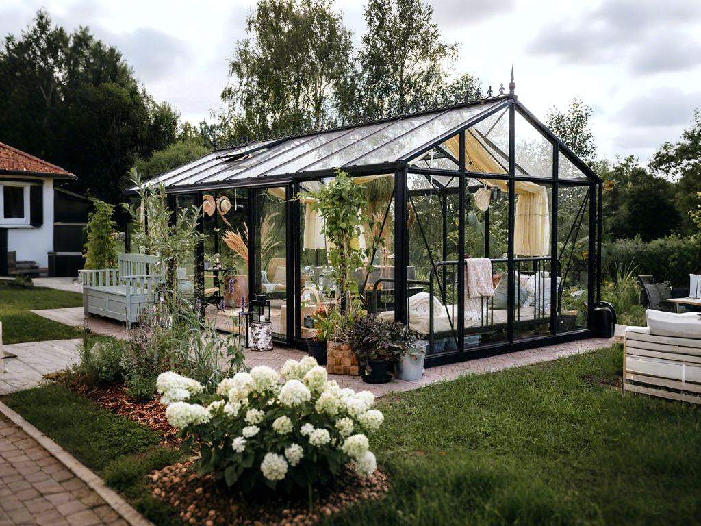 glass greenhouse, small glass greenhouse, glass greenhouse for sale,Metal garden glass greenhouse YSGH-183